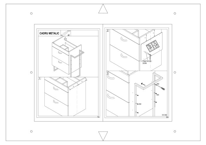 Set Baza front MDF si Lavoar seria 033, cu sertare, cadru metalic, montat, 80 cm, antracit [6]
