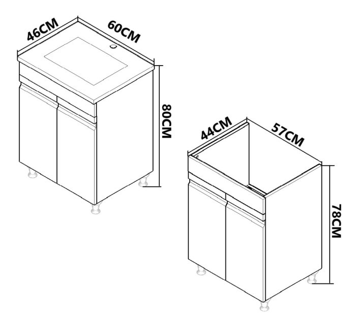 Set Baza front MDF si Lavoar seria 086, montat, 60 cm, antracit [3]