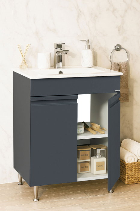 Set Baza front MDF si Lavoar seria 086, montat, 60 cm, antracit [2]