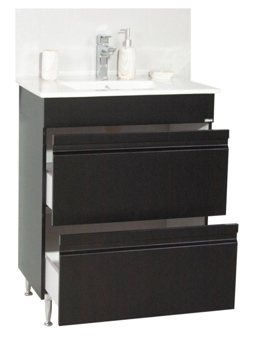 Set Baza front MDF si Lavoar seria 086, cu sertare, montat, 60 cm, negru [3]