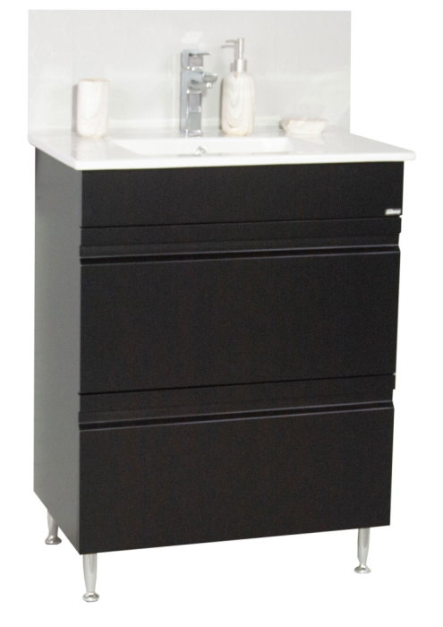 Set Baza front MDF si Lavoar seria 086, cu sertare, montat, 60 cm, negru [2]