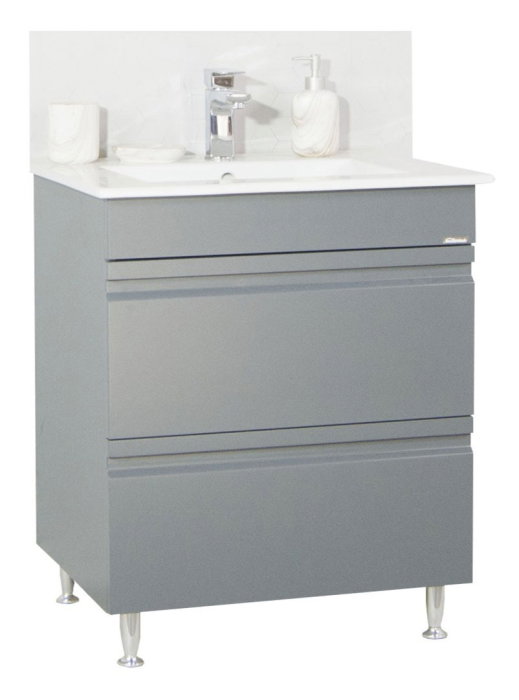 Set Baza front MDF si Lavoar seria 086, cu sertare, montat, 70 cm, antracit [2]