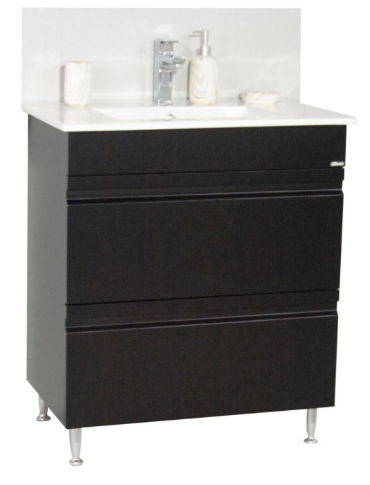 Set Baza front MDF si Lavoar seria 086, cu sertare, montat, 70 cm, negru [2]