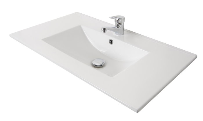 Set Baza front MDF si Lavoar seria 086, suspendata, cu sertare, montat, 80 cm, cappuccino [6]