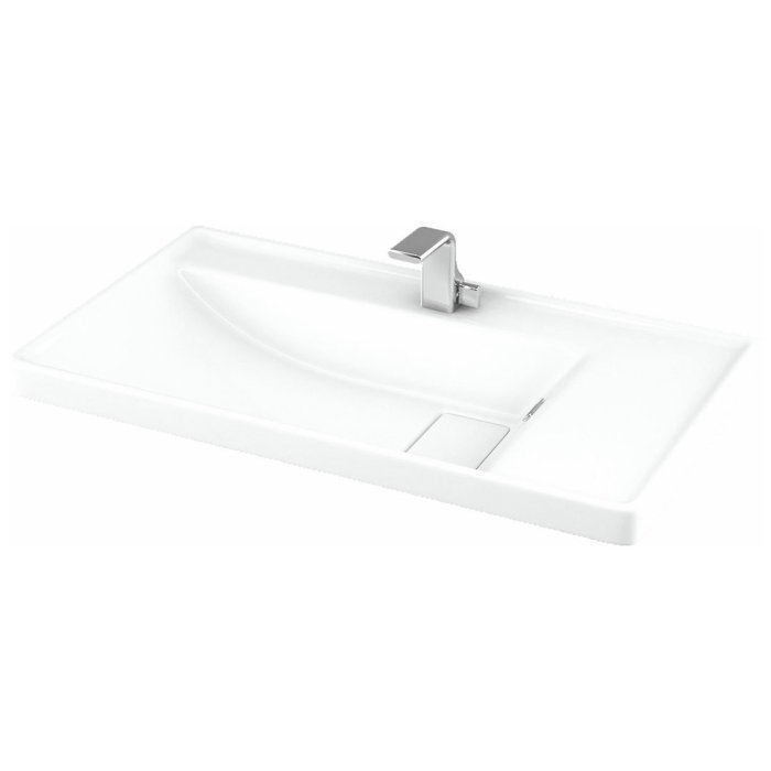 Set Baza front MDF si Lavoar seria 286, cu sertare, cadru metalic, montat, 100 cm, alb [7]