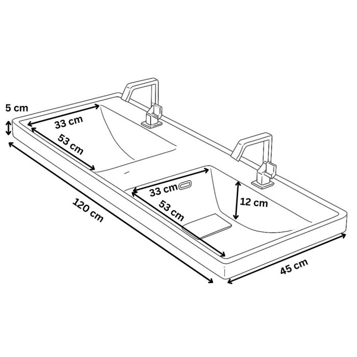 Set Baza front MDF si Lavoar seria 286, cu sertare, cadru metalic, montat, 120 cm, alb [8]