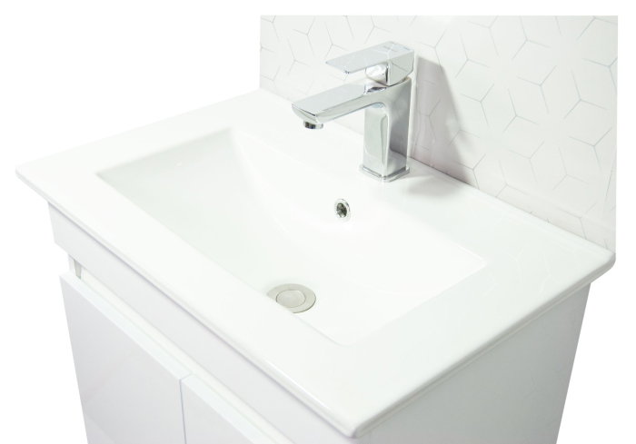 Set Baza front MDF si Lavoar seria 386, montat, 60 cm, alb [4]