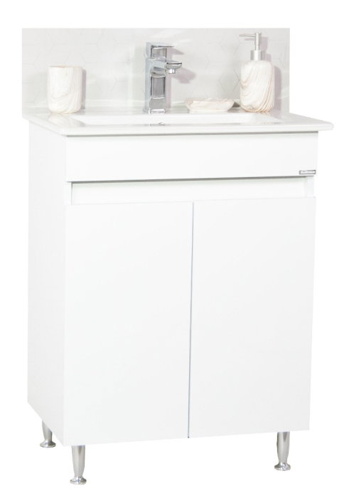 Set Baza front MDF si Lavoar seria 386, montat, 60 cm, alb [2]