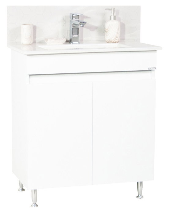 Set Baza front MDF si Lavoar seria 386, montat, 70 cm, alb [2]