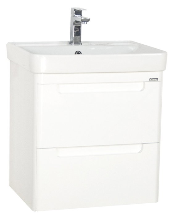 Set Baza front MDF si Lavoar seria 502, cu sertare, cadru metalic, montat, 60 cm, alb [3]
