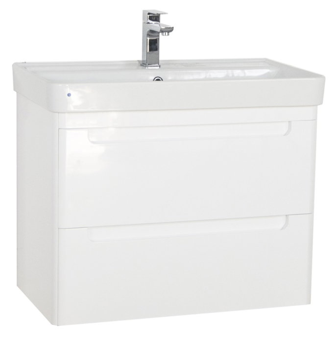 Set Baza front MDF si Lavoar seria 502, cu sertare, cadru metalic, 80 cm, alb [6]