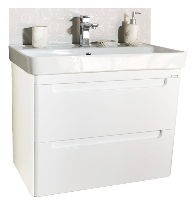 Set Baza front MDF si Lavoar seria 502, cu sertare, cadru metalic, 80 cm, alb [3]