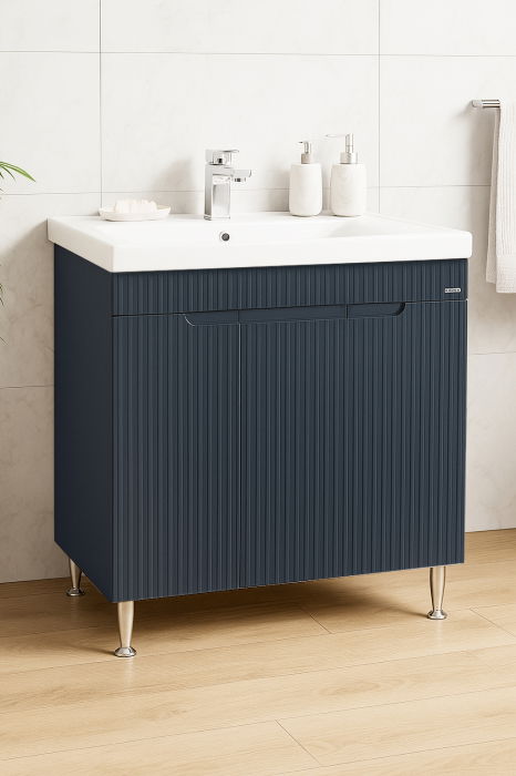 Set Baza front MDF si Lavoar seria 733, 80 cm, antracit