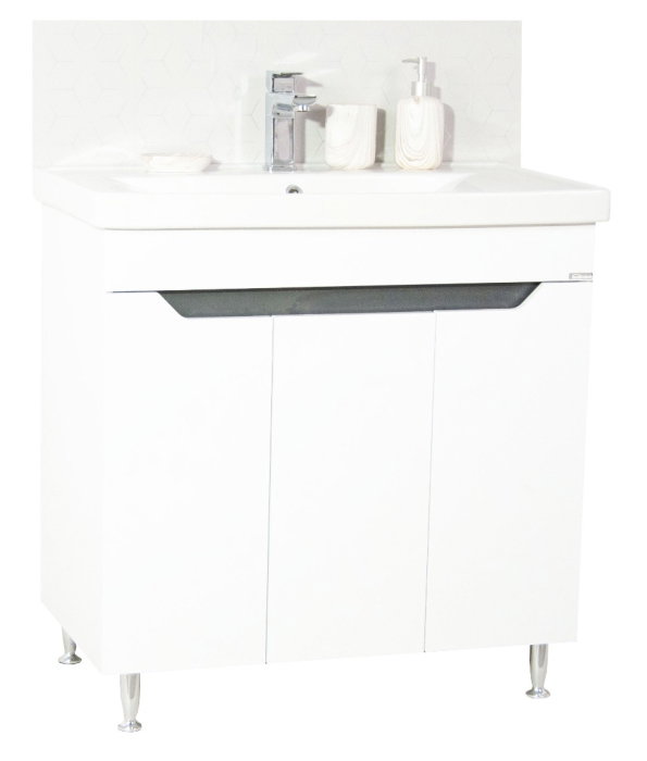 Set Baza front MDF si Lavoar seria 756, montat, 80 cm, alb + antracit [2]