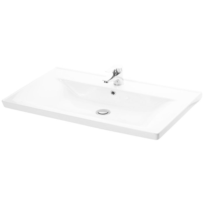Set Baza front MDF si Lavoar seria 758, cu sertare, cadru metalic, montat, 100 cm, alb [6]