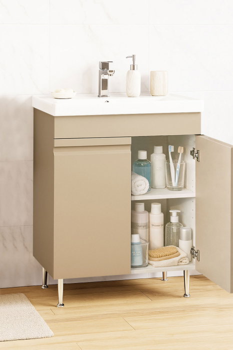 Set Baza front MDF si Lavoar seria 786, montat, 60 cm, cappuccino [2]