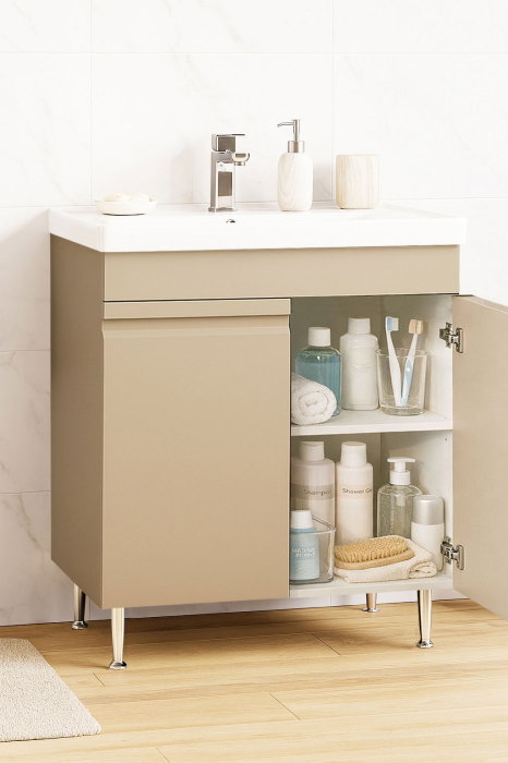 Set Baza front MDF si Lavoar seria 786, montat, 70 cm, cappuccino [2]