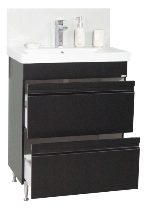 Set Baza front MDF si Lavoar seria 786, cu sertare, montat, 60 cm, negru [3]