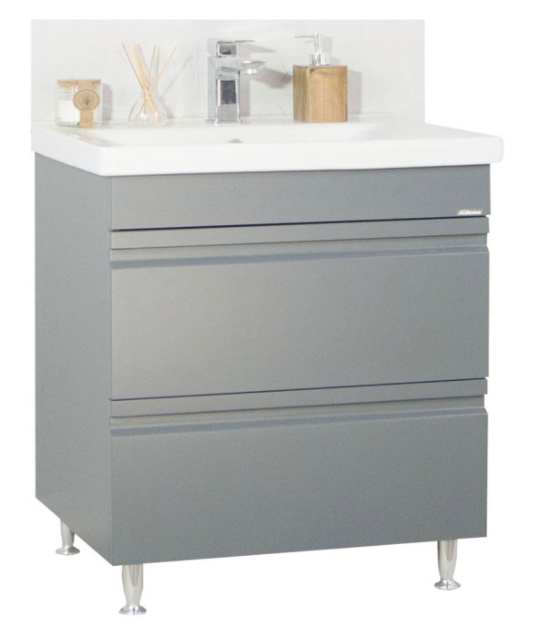 Set Baza front MDF si Lavoar seria 786, cu sertare, montat, 80 cm, antracit [2]