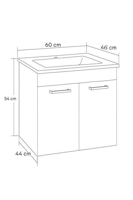 Set Baza si Lavoar seria 867, suspendata, montata, 60 cm, alb + antracit [3]