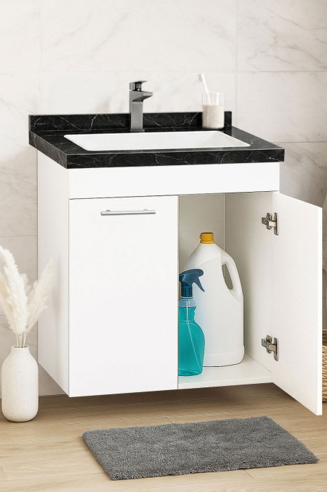 Set Baza si Lavoar seria 867, suspendata, montata, 60 cm, alb + negru [2]
