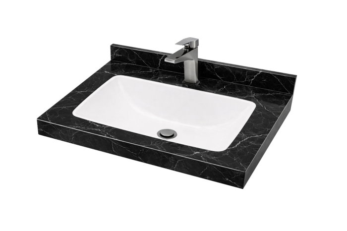 Set Baza si Lavoar seria 867, suspendata, montata, 60 cm, alb + negru [4]