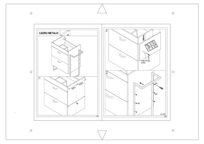 Set Baza front MDF si Lavoar seria 032, cu sertar, cadru metalic, montat, 60 cm, antracit + sonoma [9]