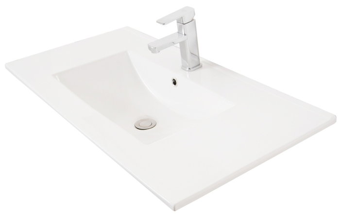 Set Baza front MDF si Lavoar seria 033, suspendata, cu sertare, montata, 80 cm, crem [6]