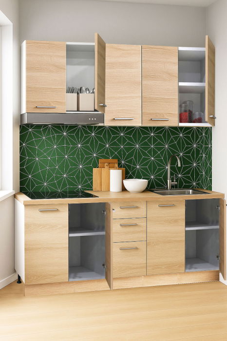 Set bucatarie GERMANIA 160 cm, 6 corpuri, 3 sertare, blat gros, sonoma [2]