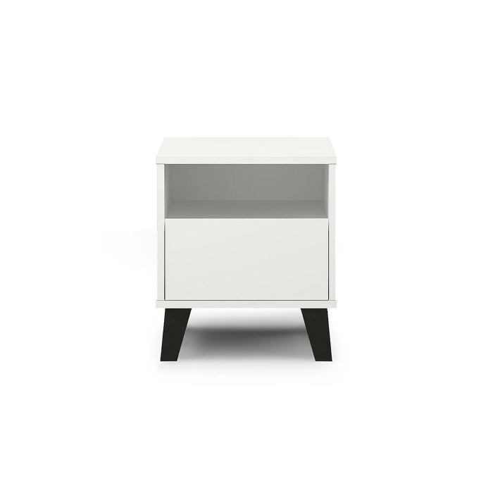 Noptiera BORG, 1 sertar, alb, 40x38,8x45,6 cm