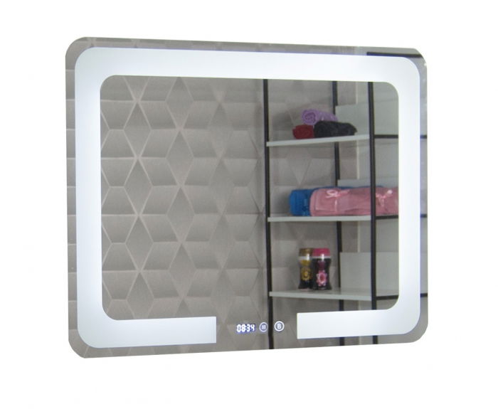 Oglinda cu iluminare LED, functie dezaburire, ceas si termometru, MD1, 80x60 cm