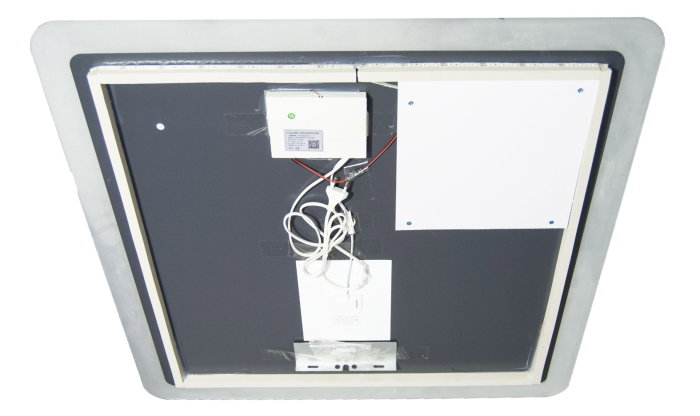 Oglinda cu iluminare LED, functie dezaburire, ceas, termometru si lupa, MD5, 80x80 cm [3]