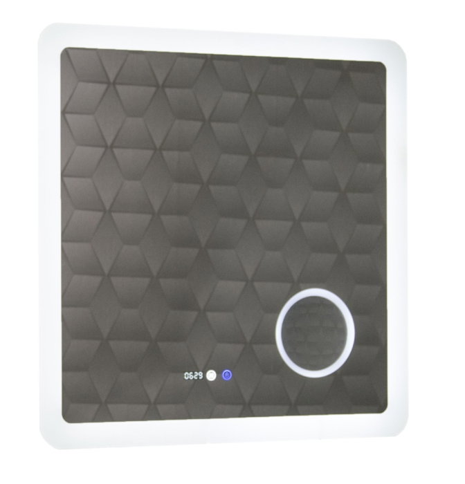 Oglinda cu iluminare LED, functie dezaburire, ceas, termometru si lupa, MD5, 80x80 cm [2]