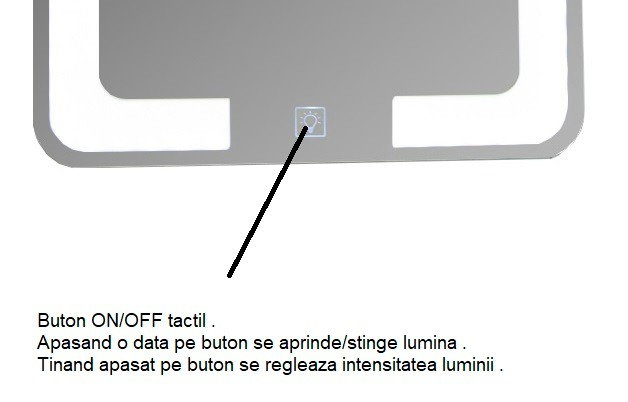 Oglinda cu iluminare LED si intrerupator touch, MD6, rama neagra, 50x70 cm [6]