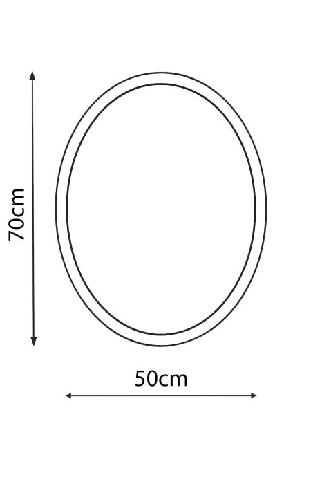 Oglinda cu iluminare LED si intrerupator touch, MD6, rama neagra, 50x70 cm [5]