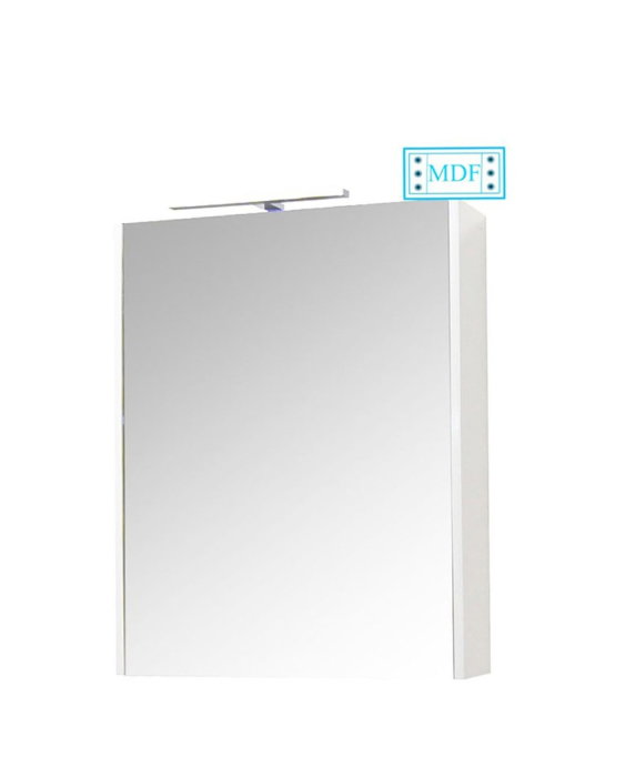Dulap baie suspendat cu oglinda, 1 usa, alb, 60x15x75 cm [2]