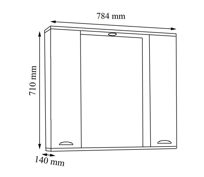 Dulap baie suspendat seria 172 cu oglinda, front MDF, alb, 80x71 cm [4]
