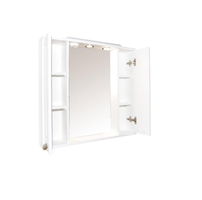 Dulap baie suspendat seria 172 cu oglinda, front MDF, alb, 80x71 cm [3]