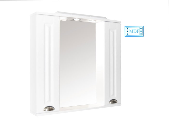 Dulap baie suspendat seria 172 cu oglinda, front MDF, alb, 80x71 cm [2]