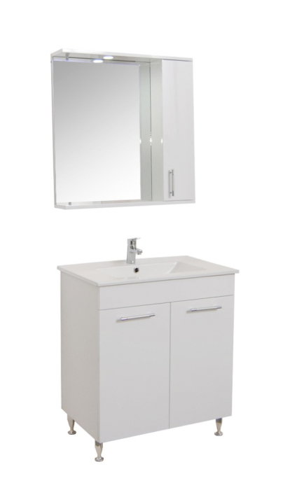 Oglinda seria 020, front MDF, montata, alb, 70x71 cm [4]