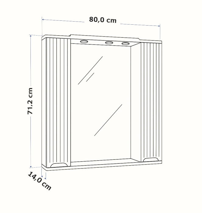 Oglinda seria 033, front MDF, antracit, 80 cm [3]