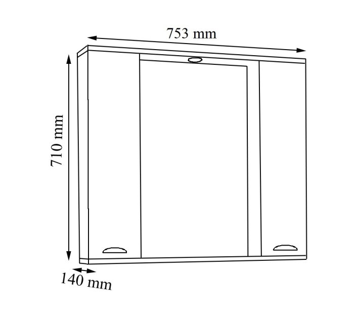 Oglinda seria 172, front MDF, montata, alb rustic, 75x71 cm [4]