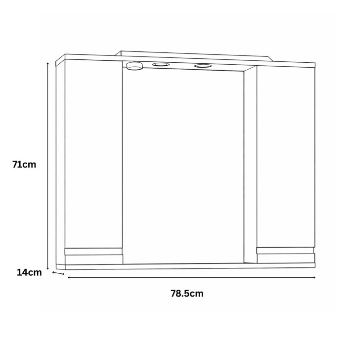 Dulap baie suspendat seria 786 cu oglinda, front MDF, montat, antracit, 80x71 cm [4]