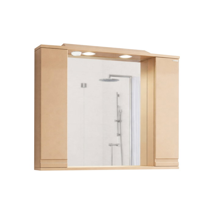 Dulap baie suspendat seria 786 cu oglinda, front MDF, montat, cappuccino, 80x71 cm [3]