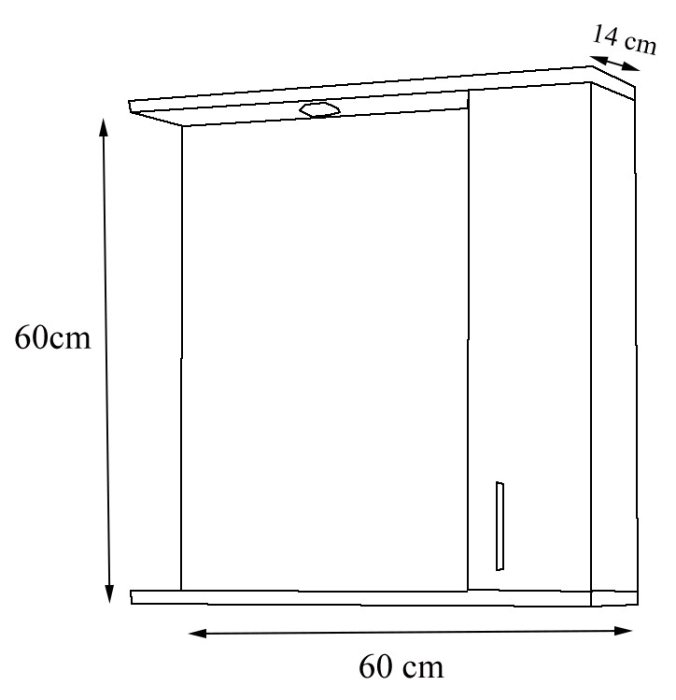 Oglinda PROMO, montata, alb, 60x60 cm [5]