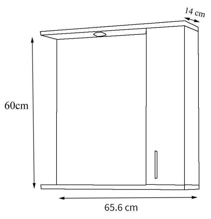 Oglinda PROMO, alb, 65x60 cm [5]