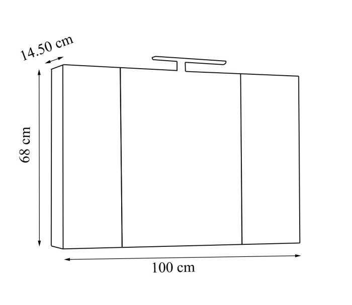 Oglinda cu iluminare LED, SERENA, alb, 100x68 cm [8]