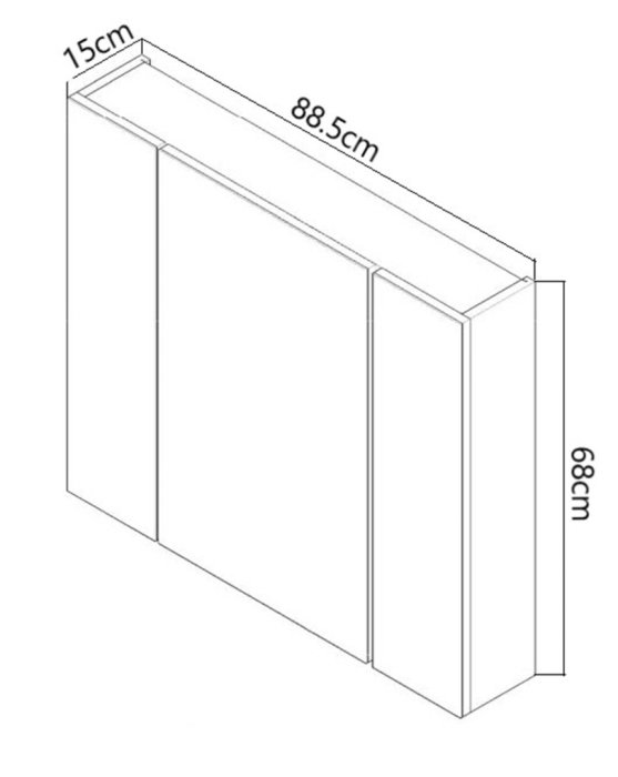 Oglinda cu iluminare LED, SERENA, alb, 90x68 cm [7]