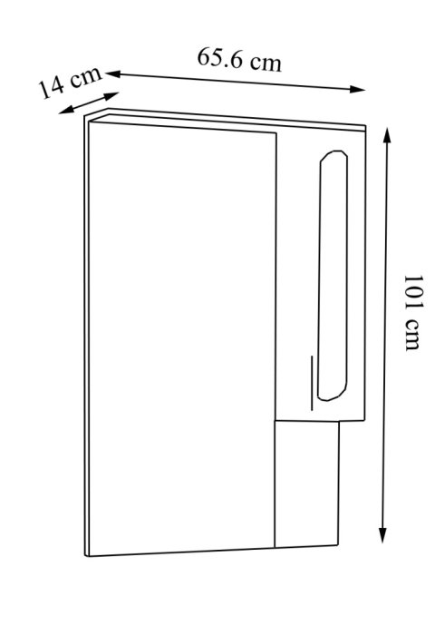 Oglinda seria 010, front MDF, montata, alb, 65x101 cm [4]