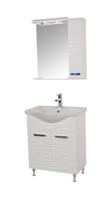 Oglinda seria 144, front MDF, montata, alb, 65x71 cm [5]